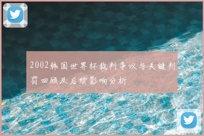 2002韩国世界杯裁判争议与关键判罚回顾及后续影响分析