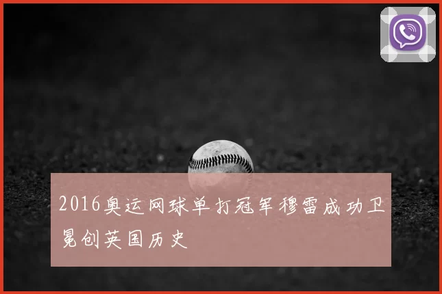2016奥运网球单打冠军穆雷成功卫冕创英国历史